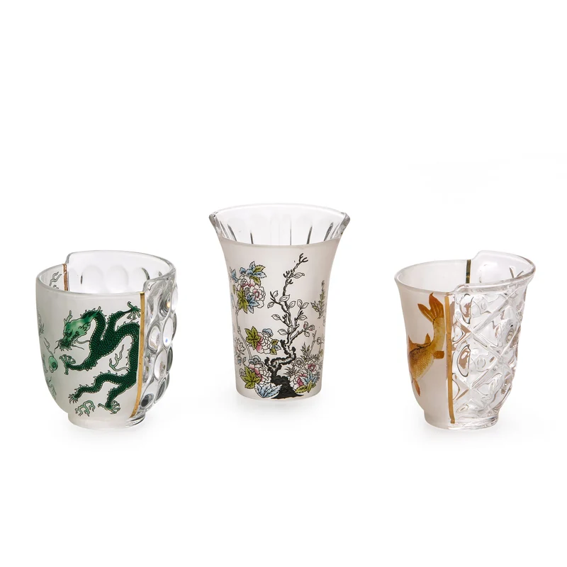 Seletti Hybrid Aglaura Set 3 bicchieri in vetro