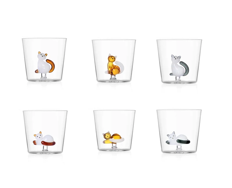 Ichendorf Tabby Cat Set 6 tumbler Acqua