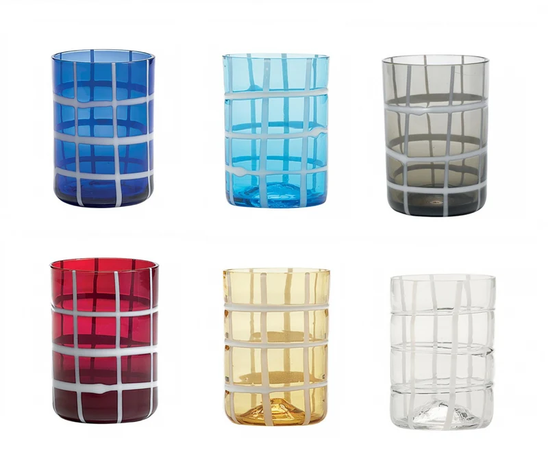 Zafferano Twiddle Set 6 Bicchieri in vetro colori assortiti