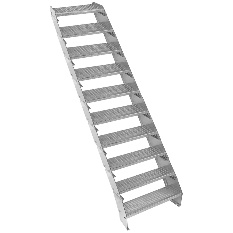 Scala zincata regolabile a 10 elementi - larghezza 600 mm