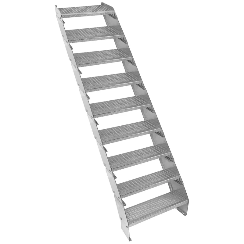Scala zincata regolabile a 9 elementi - larghezza 600 mm