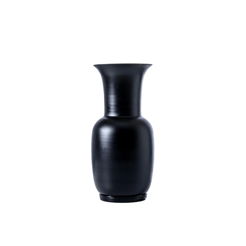 Venini Vaso Opalino Grande Nero Sabbiato