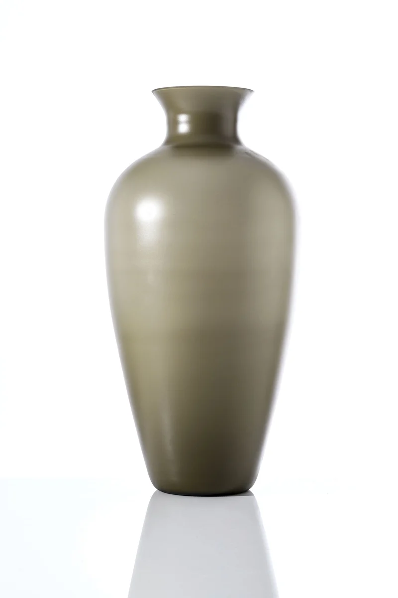 Venini Labuan Vaso grande Talpa interno Lattimo Sabbiato