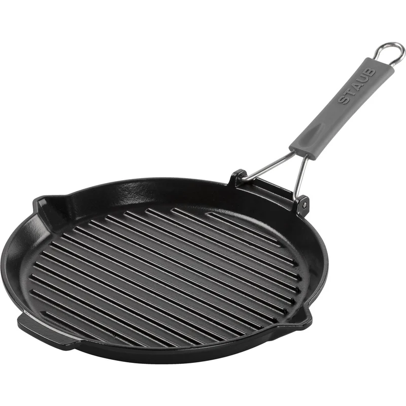 Staub Grill Pans Bistecchiera con becchi rotonda 28 cm, Nero