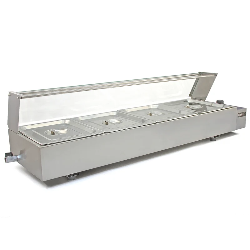Espositore a Bagnomaria in Acciaio Inox con 4 Vaschette - KuKoo