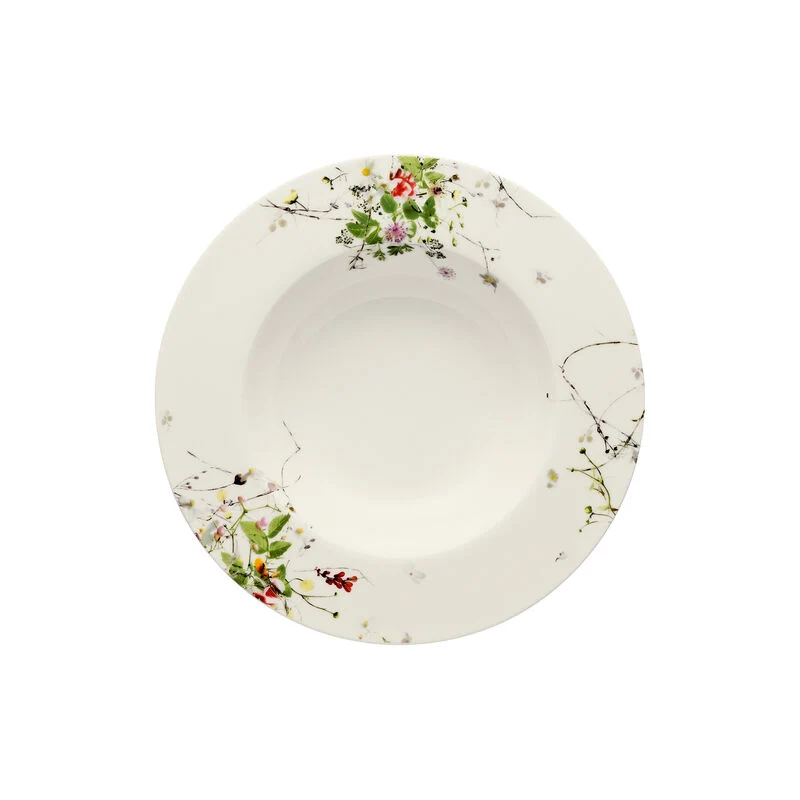 Rosenthal Brillance Fleurs Sauvages Piatto Fondo con falda 23 cm, Set 6