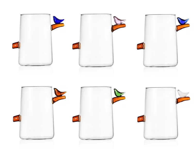Ichendorf Birds Set 6 Bicchieri Bibita con Uccellino