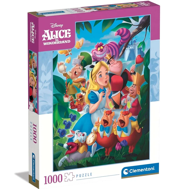Clementoni - Puzzle Disney Alice In Wonderland - nel Paese Meraviglie 1000 Pezzi