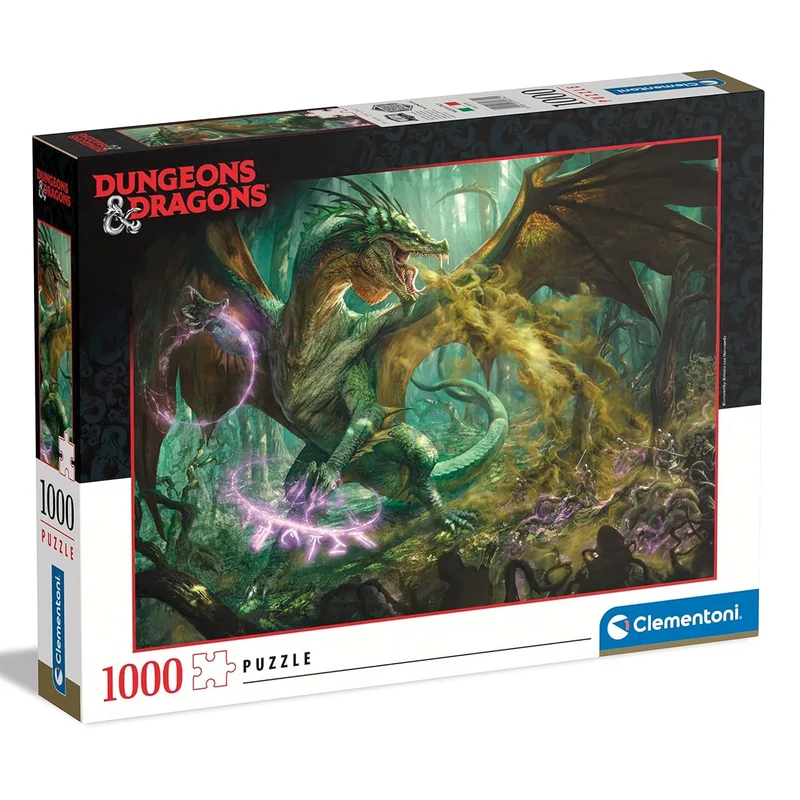Clementoni - Puzzle Dungeons & Dragons (Drago Verde) - 1000 Pezzi