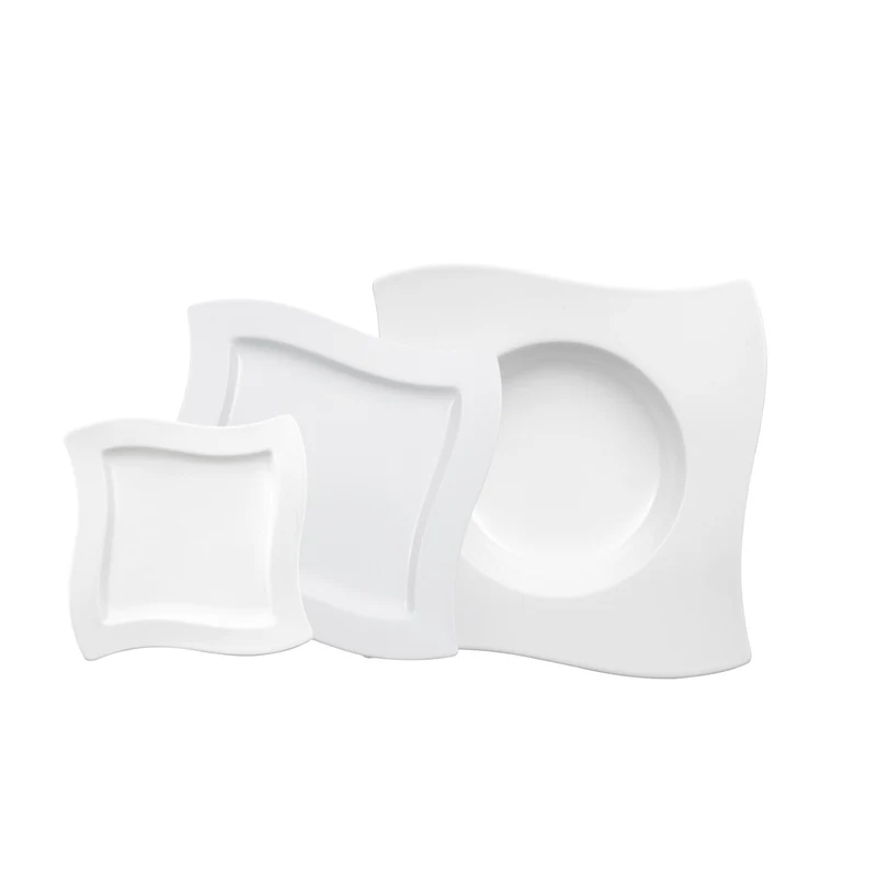 Villeroy & Boch NewWave set 12 pezzi per 4 persone, composto da: 4 piatti piani, 4 piatti fondi, 4 piatti dessert