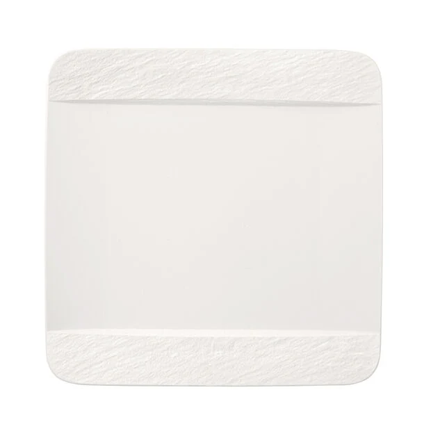Villeroy & Boch Manufacture Rock Blanc piatto piano rettangolare, bianco, 28 x 28 x 2 cm