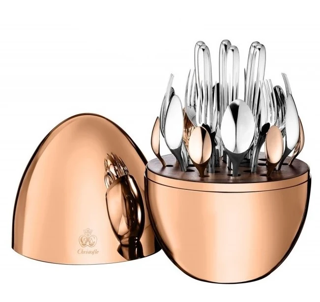 Christofle Mood Precious Servizio di posate 24 pezzi con Contenitore di design Oro Rosa