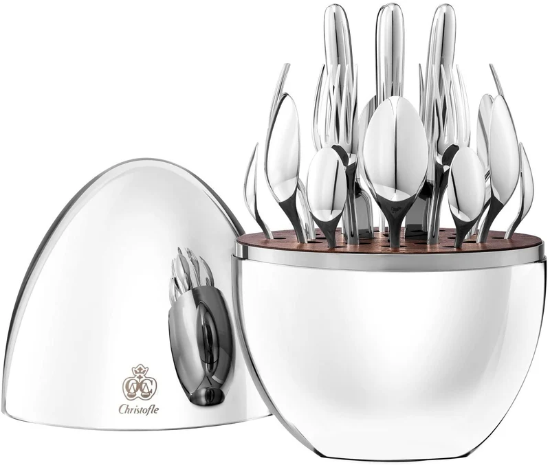 Christofle Mood Servizio di posate 24 pezzi con Contenitore di design Argento