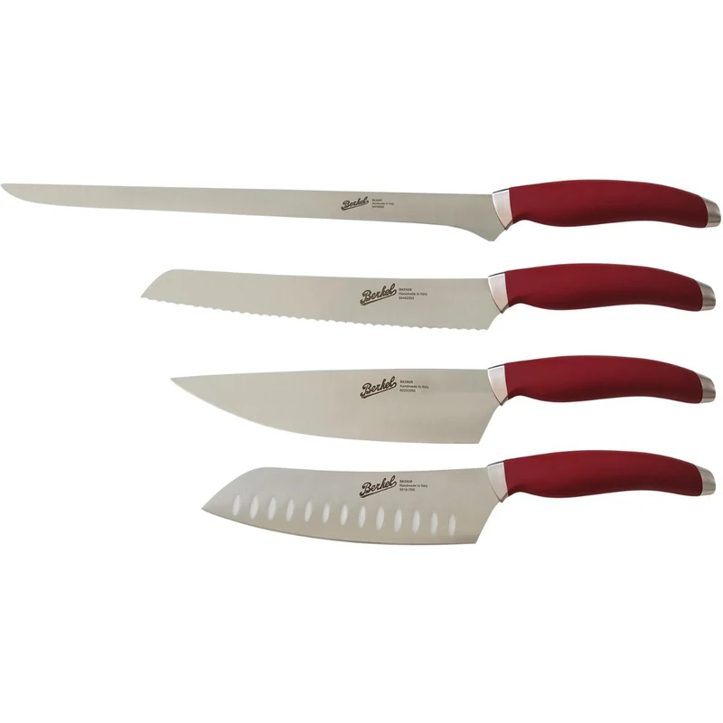 Berkel Teknica Set 4 Coltelli Chef Rosso