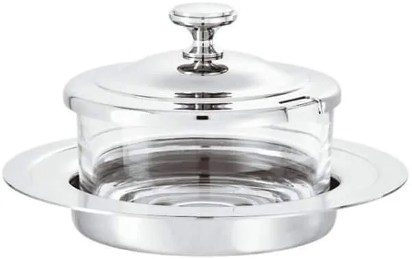 Sambonet Elite Formaggiera inox con cristallo