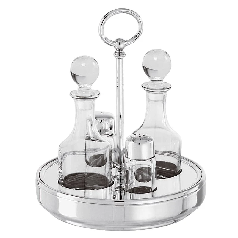 Sambonet Contour Servizio Menage Olio Aceto Sale e Pepe Acciaio Inox