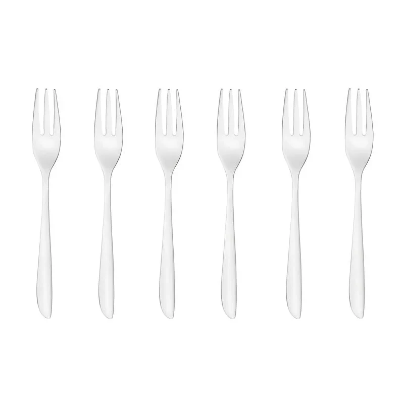 Sambonet Leaf Set di 6 Forchette da dessert monoblocco in acciaio inox