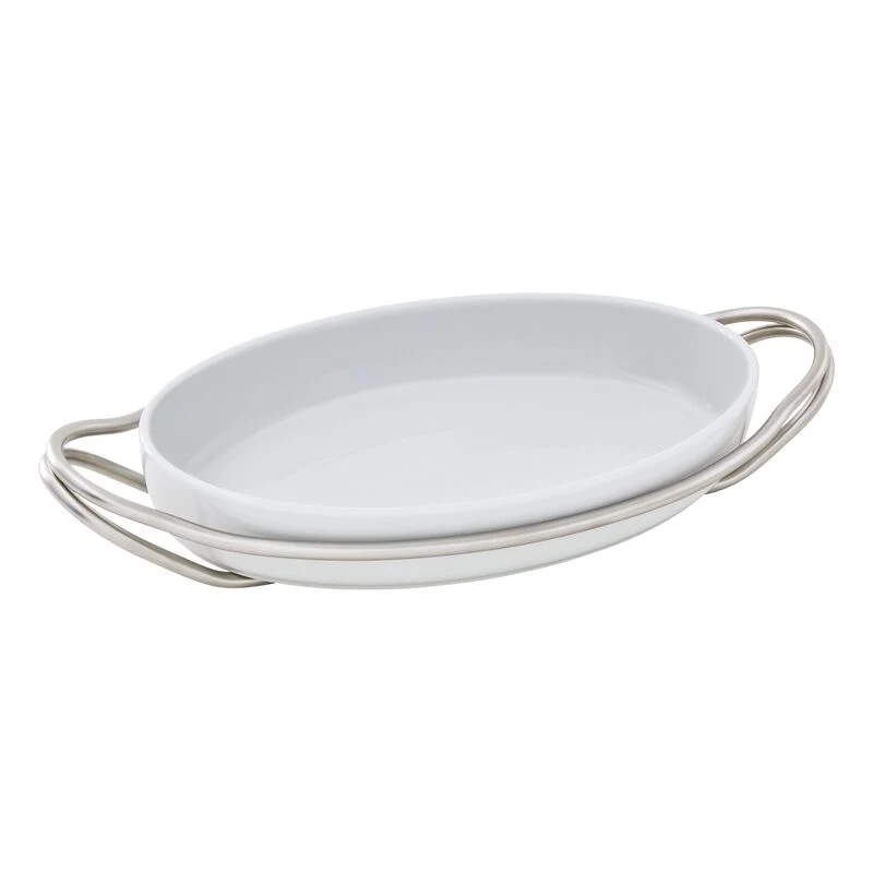 Sambonet New Living Pirofila Ovale con supporto Acciaio Inox Hi-Tech cm 39