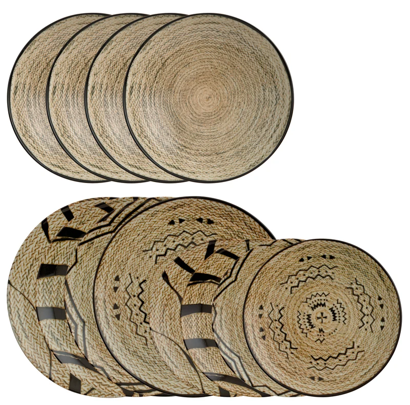 Arthur Krupp 67350-A2 Tribal Mood Porcellana - Servizio piatti, 12 pz
