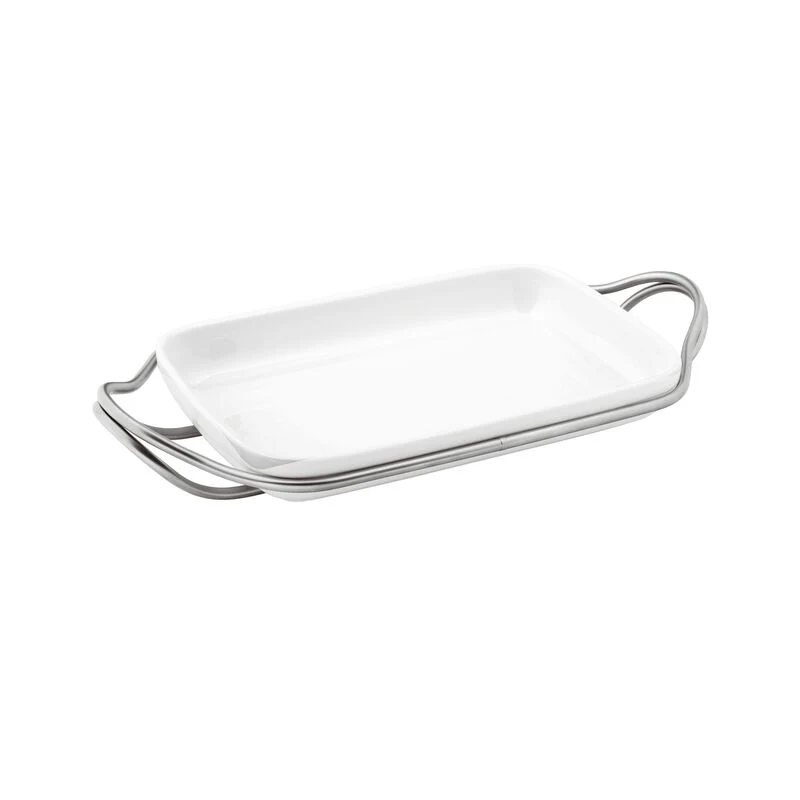 Sambonet New Living Pirofila rettangolare con supporto Acciaio Antique cm 35