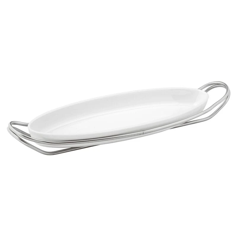 Sambonet New Living Pirofila Pesce con supporto Acciaio Antique cm 48