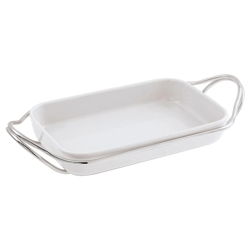 Sambonet New Living Pirofila rettangolare cm 35 con supporto acciaio inox Lucido