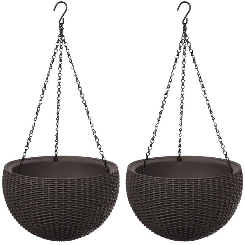 Vaso da appendere Keter Sphere Planter, colore marrone, 2 pezzi