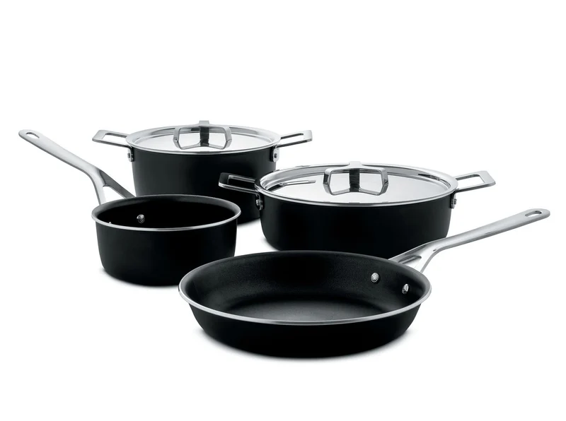 Alessi Pots&Pans Set 6 Pentole in alluminio con Rivestimento Antiaderente