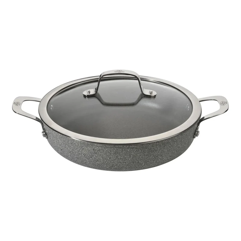 Ballarini Tegame in Alluminio Antiaderente con Maniglie e Coperchio, Linea Salina, cm 28