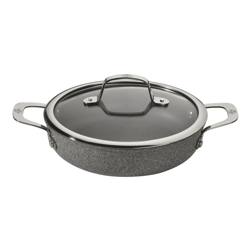 Ballarini Tegame in Alluminio Antiaderente con Maniglie e Coperchio, Linea Salina, 24 cm