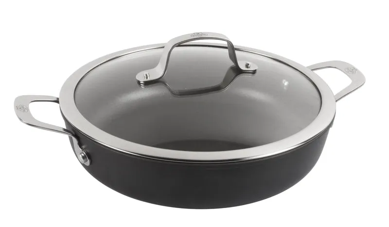 Ballarini Tegame in Alluminio Antiaderente con Maniglie e Coperchio, Linea Alba, cm 24