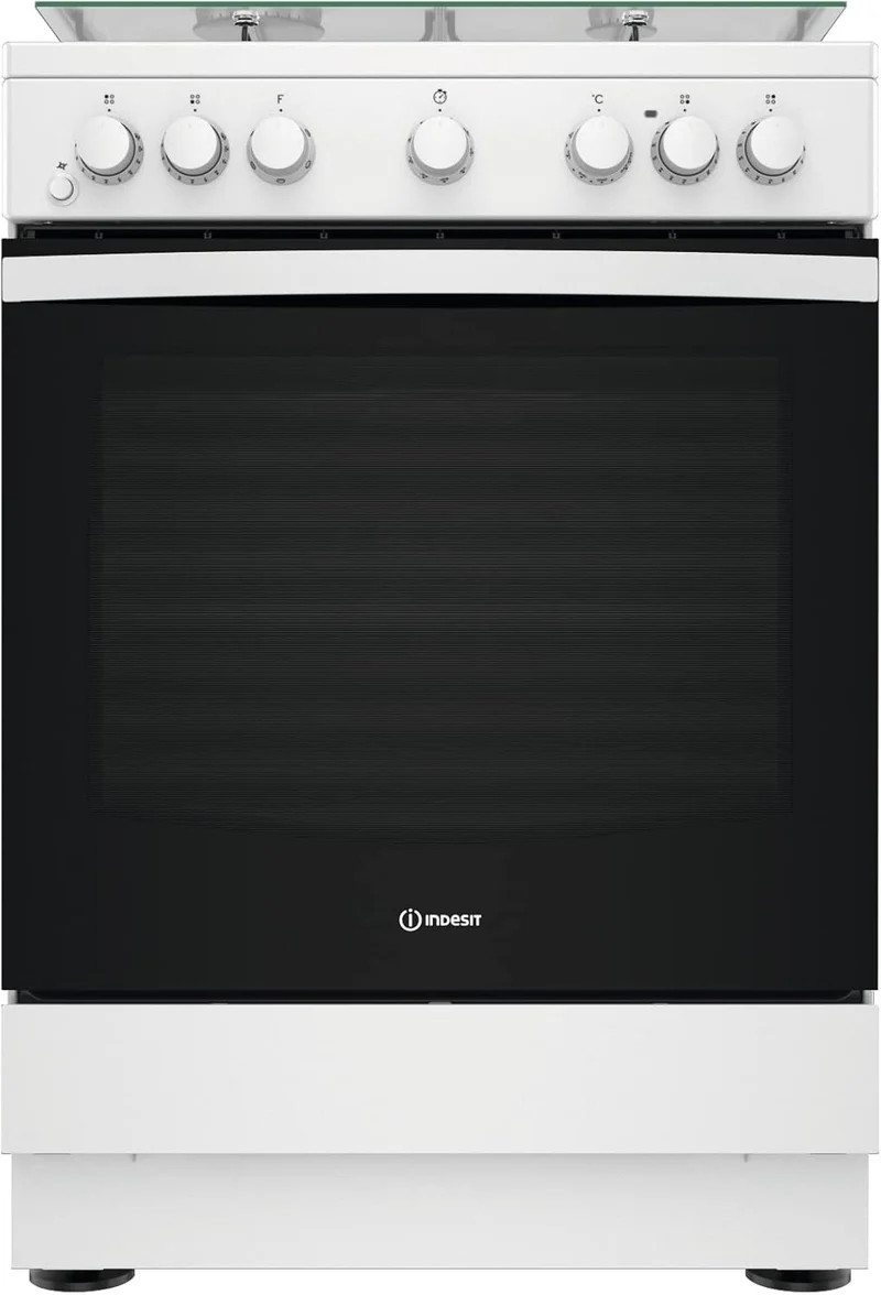 Indesit Cucina Elettrica A Gas Bruc.Forno Elettrico 75Lt 60x60 Bianco